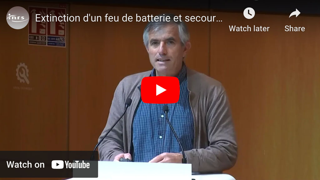 Extinction d'un feu de batterie et secours - M Gentilleau